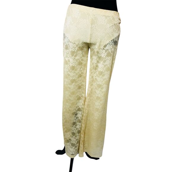 Vintage TOWER Gold Brocade Bell Bottom Pants – Made in USA – Size L - Picture 2 of 6